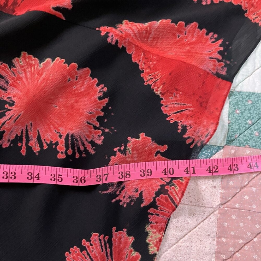 Y2K Jag Dress Womens Red Black Floral Asymmetrical Fairy Grunge Whimsigoth‎ - Picture 11 of 12